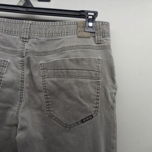 Prana Bridger Pants Mens 34x30 (34x28) Gray Green Denim Slim Fit Hiking Outdoors